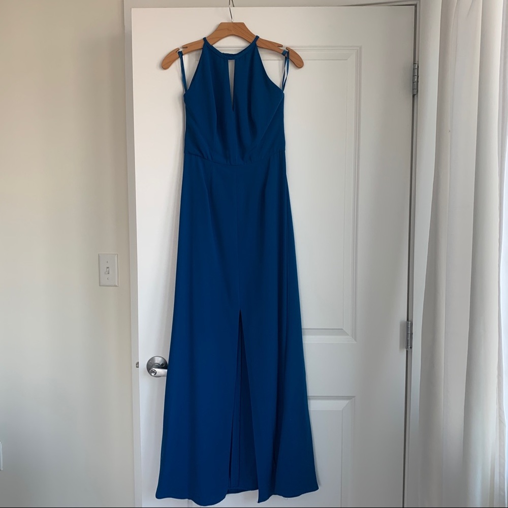 Jill Stewart high neck halter maxi formal dress